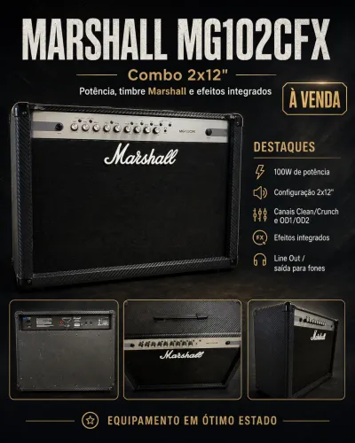 Cubo Amplificador Marshall MG102CFX AMP