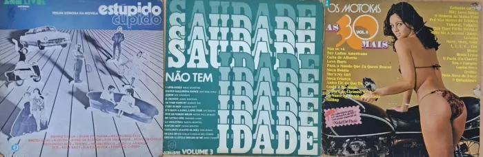 3 LPs Trilha Estúpido Cupido, Os Motokas e Saudade Não Tem Idade tem idade