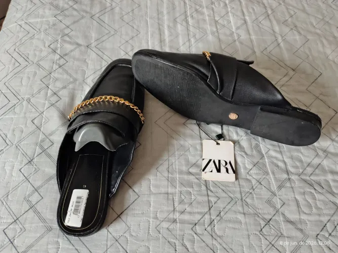 MULE ZARA COURO LEGÍTIMO 