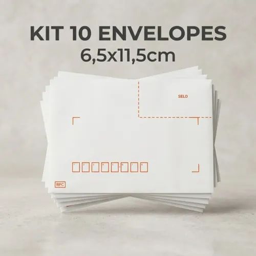 Kit 10 Envelopes De Papel Pequenos (6,5cm x 11,5cm) - Padrão Correios