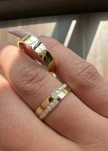 Par de aliança em Ouro 18k 