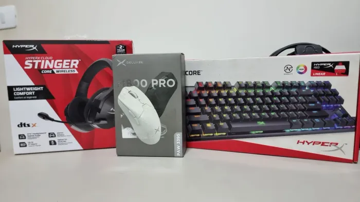 Kit Gamer HyperX Alloy Origins Core + Cloud Stinger Wireless + Delux M800 Pro