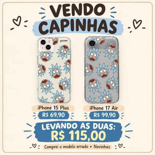 ? Capinhas para iPhone 15 Plus e 17 Air | As duas por R$ 115!