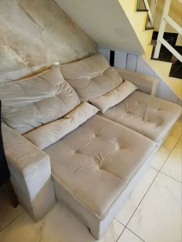 Sofá retrátil e reclinável suede grande