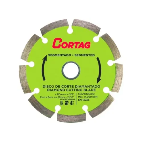 Disco de Corte Diamantado Segmentado 110mm x 20mm Cortag 60973