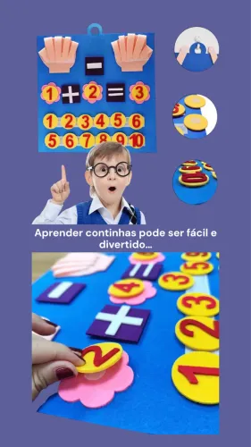 Brinquedo Educativo Em Feltro - Matemática Infantil E Contagem