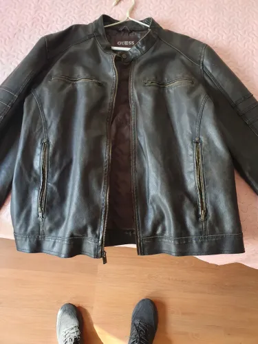 Jaqueta couro estilo desbotado guess tamanho  XXL