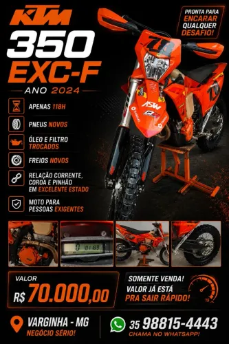 ? KTM 350 EXC-F 2024 - IMPECÁVEL ?