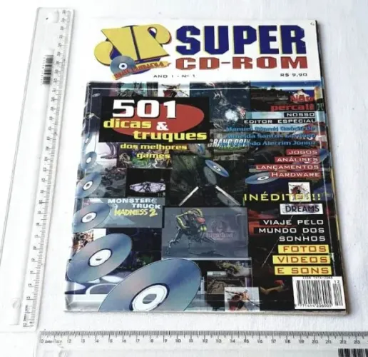 Revista de Games e Informática Vintage - JP Jovem Pan Super CD-Rom nº 1 - 1998 (Sem Mídia)