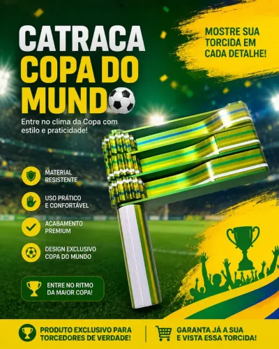 Catraca Copa do Mundo Brasil | Brinquedo Antiestresse e Colecionável