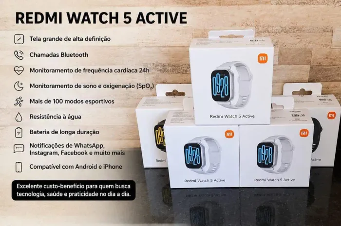 relógio smartwatch xiaomi redmi watch 5 active plus ORIGINAL