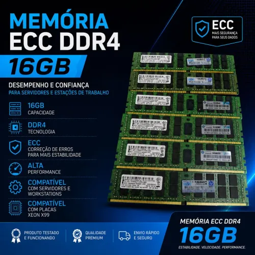 01 pente ddr4 16 gb ecc para xeon x99 e servidores 