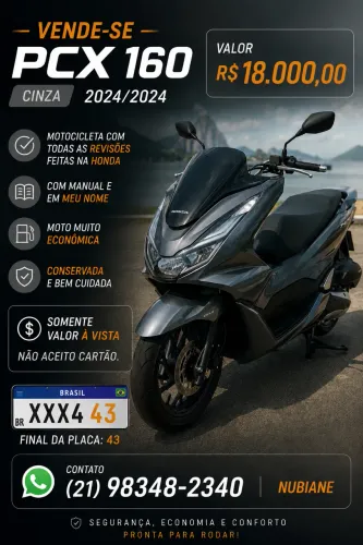 Honda PCX 160 Cinza 2024/2024