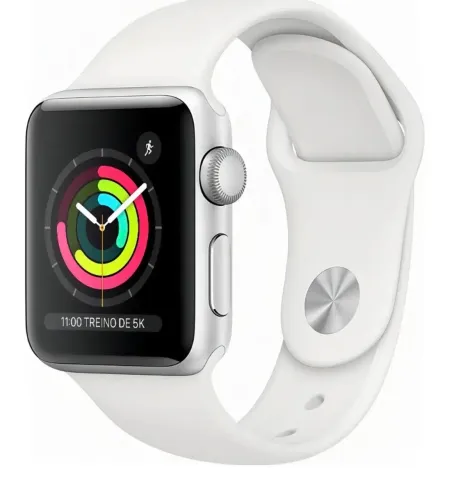 Apple Watch Series 3 (GPS) - Caixa de alumínio prata de 38 mm - Pulseira esportiva branco