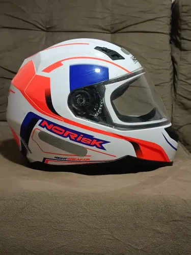 Capacete Norisk FF391 Night breaker Branco/Azul/laranja
