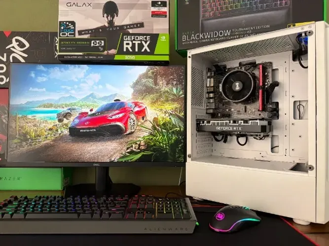 PC AM4 Ryzen 5-4500 A520M 8gb SSD-240gb HD-500gb RTX-3050 Galax 6gb