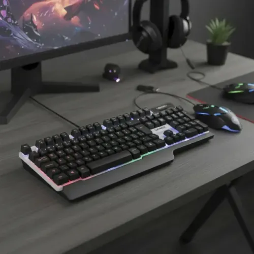 Kit Gamer Teclado e Mouse LED Lehmox LEY-45 USB - DPI Ajustável e Iluminação Gamer