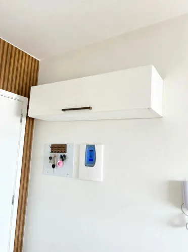 Armário Aéreo Basculante Branco 120cm - Grande - Pistão a Gás - Seminovo
