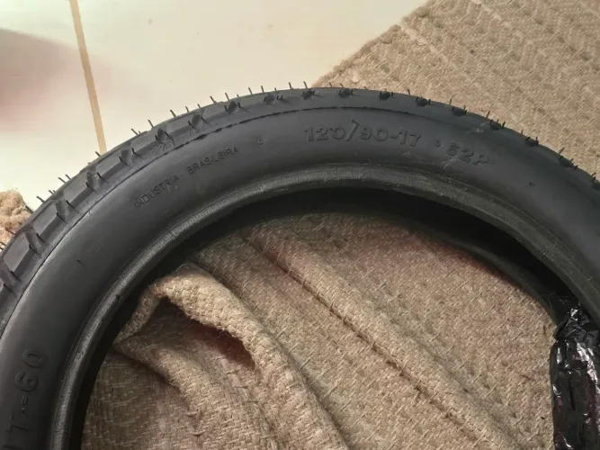 Pneu 120/90-17 - Traseiro + câmera de Ar aro17 125cc a 160cc
