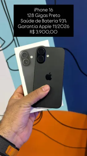 Aparelho Seminovo: iPhone 16 em ótimo estado, impecável | Loja Física | Bussis Store