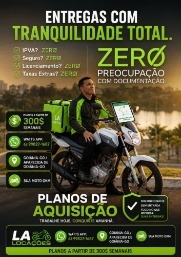 MOTOS Aluguel semanal 