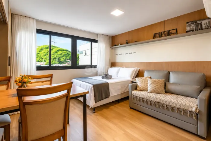 Apartamento mobiliado para aluguel, 1 quarto, Boa Vista - Porto Alegre/RS
