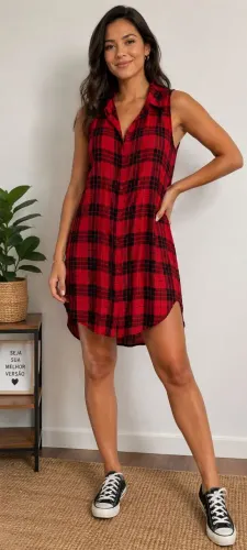 Vendo vestido xadrez