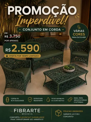 Conjunto de Sofá de Corda Náutica 