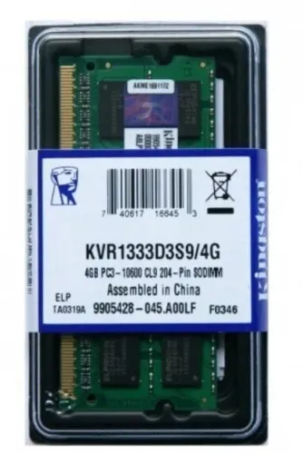 Memória RAM para Notebook DDR3 4GB 1333MHz Kingston