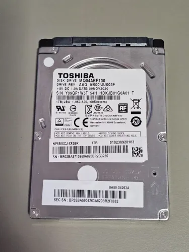 HD Toshiba notebook 2,5' 1 TB