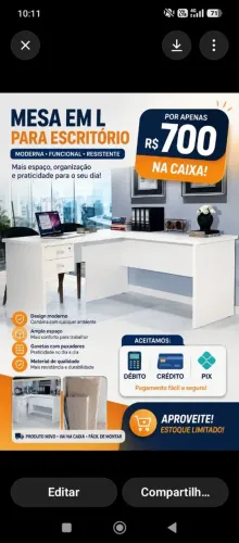 Mesa para escritório L 
