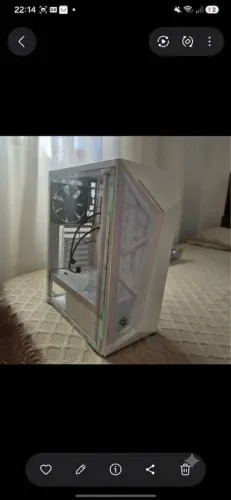 Gabinete Gamer Branco - Vidro Temperado + Frente Mesh + Fan Incluso
