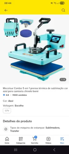 PRENSA TÉRMICA 5 EM 1 NOVA