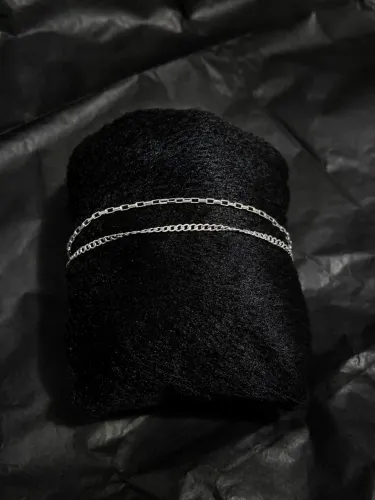 pulseira masculina dupla prata 925