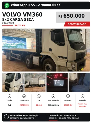 Volvo VM 360 Carga Seca 8x2 2024