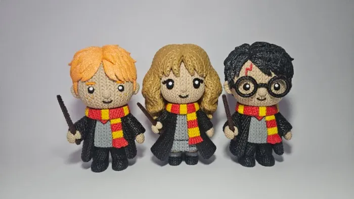 Harry Potter, Hermione, Rony Estilo Crochê.