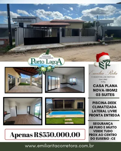 Vendo linda casa nova plana com piscina no Porto Lagoa