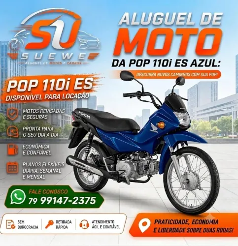 Aluguel de Moto Pop 110i (Modelo 2027) - Plano Semanal