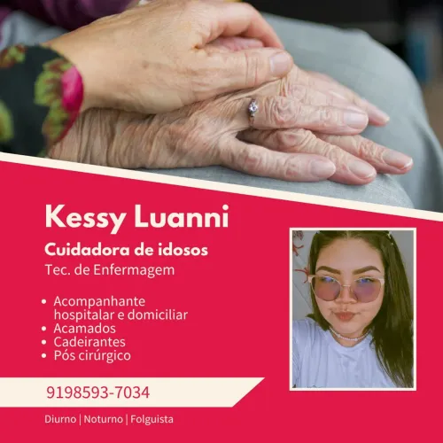 CUIDADORA DE IDOSOS | ACOMPANHANTE HOSPITALAR