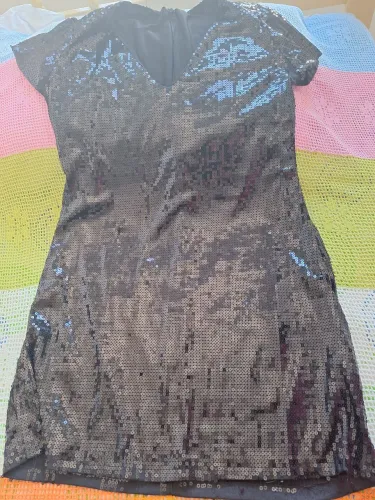 PROMOÇÃO!!!! Vestido preto de paete, elegante para festas