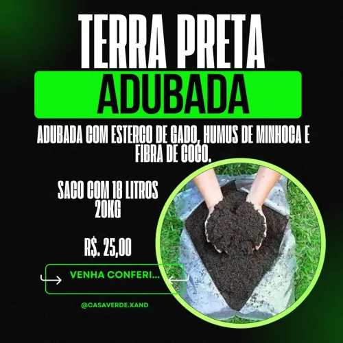 Terra adubada para plantas