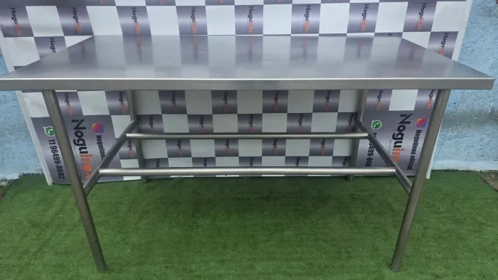 Mesa industrial inox 304 bancada reforçada