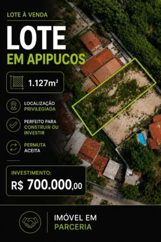 Terreno à venda em Apipucos, 1127 m²