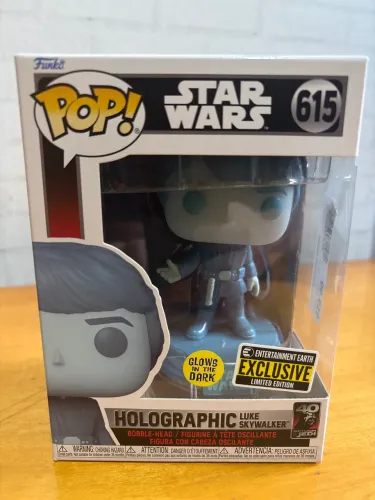 Funko Pop! Star Wars Holographic Luke Skywalker #615 - Edição Limitada