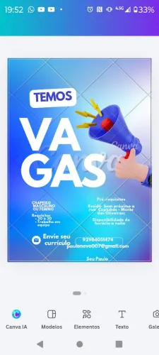 Contrata se chapeiro