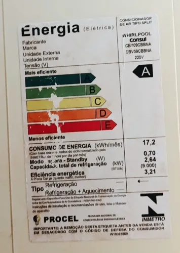 Ar Condicionado Split Consul 9.000 BTUs Quente/Frio - Com Controle Original