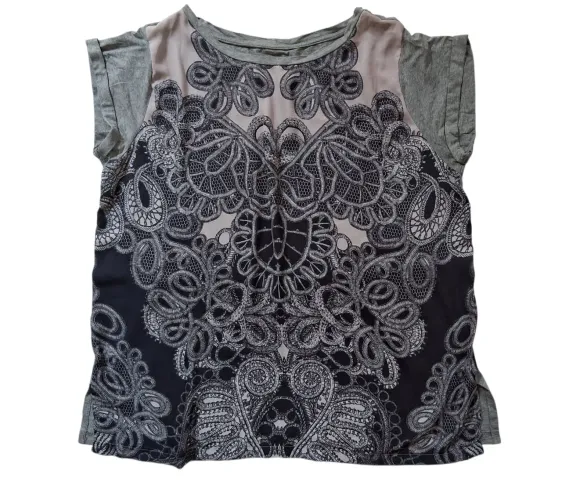 Blusa cinza estampada Wallis