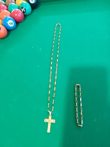 Cordão+Pulseira de Ouro