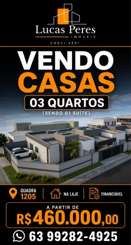 Casas 03 Quartos Novas à Venda - 1205 Sul