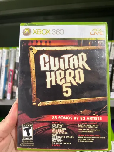 Guitar Hero 5 Xbox 360 (capa reimpressa)